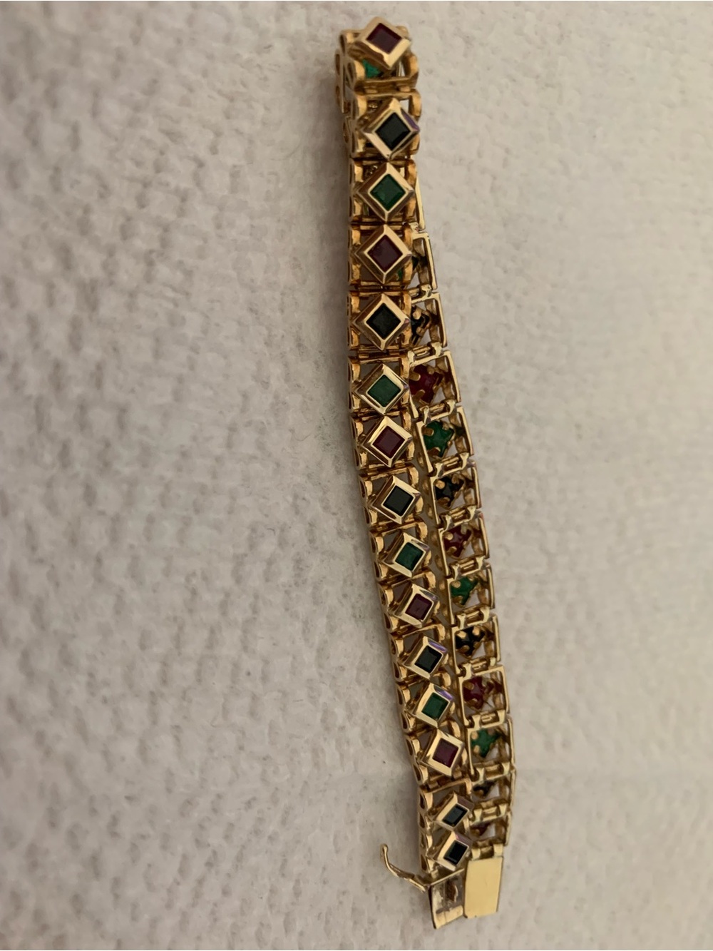 Gold Tone Multicolor Tile Bracelet - Women Jewelry